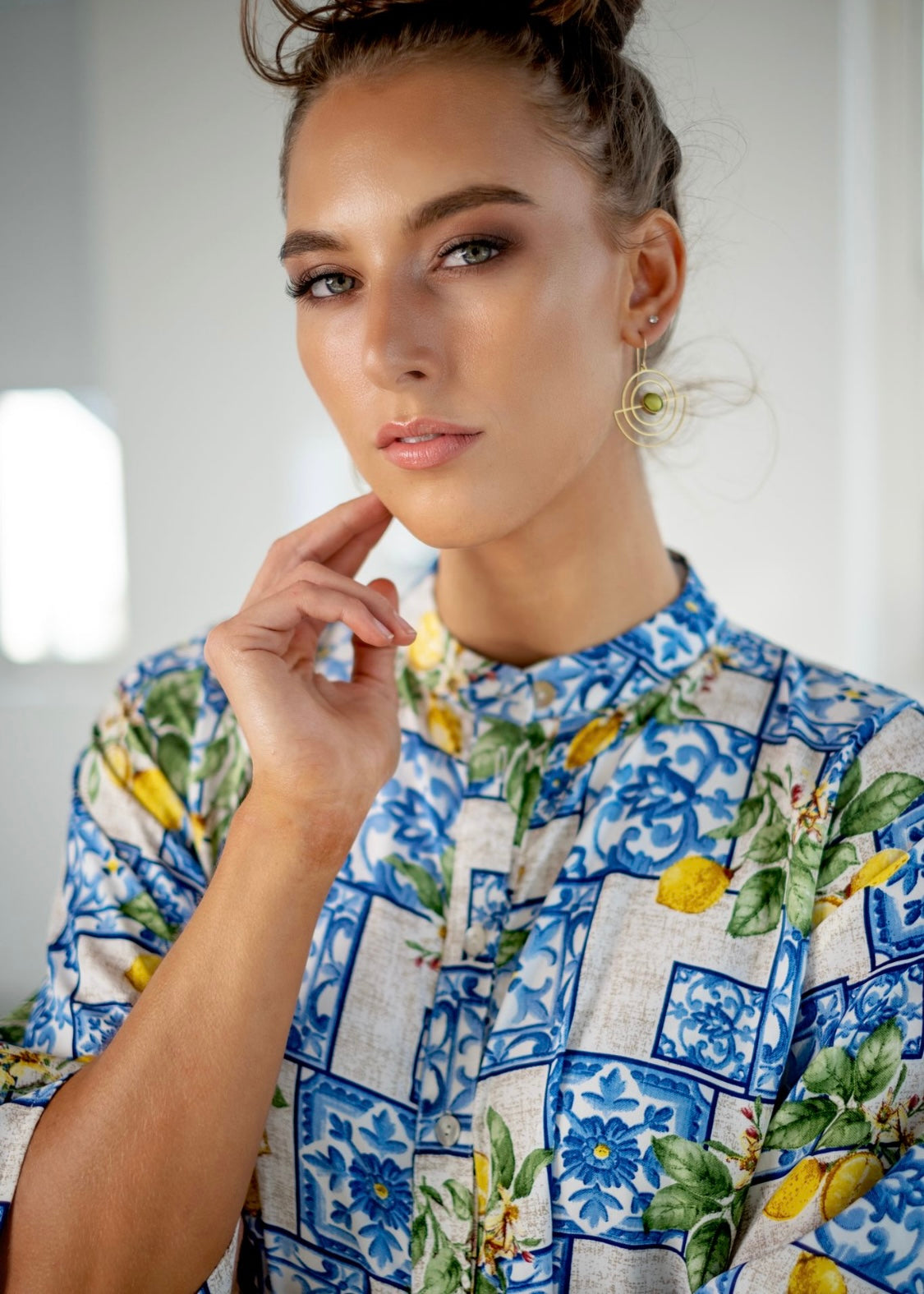 Annabel Dress in Lemon Tile