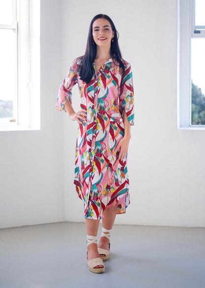 Tinos dress in Red Iris
