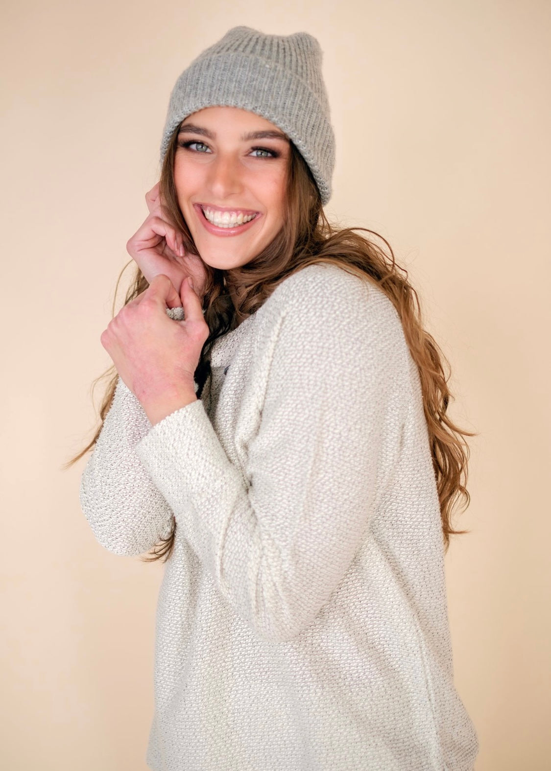 Bonnie Button Sweater, Oatmeal