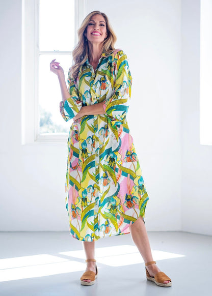 Tinos dress in Yellow Iris