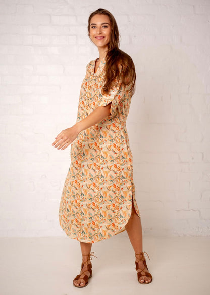 Fergie Cuffed Sleeve in Peach Floral