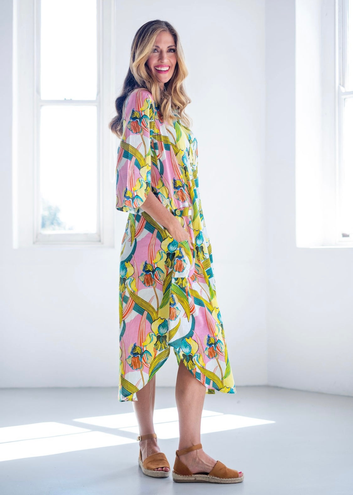 Tinos dress in Yellow Iris