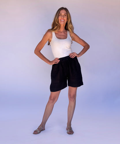 La Vita Linen Shorts – Black