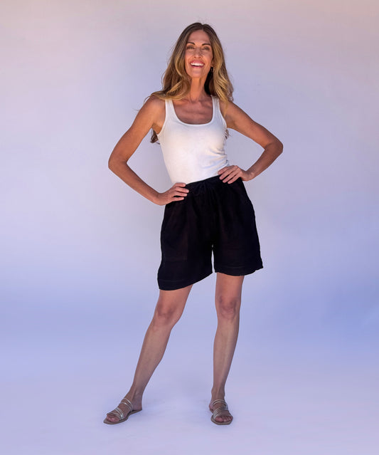 La Vita Linen Shorts – Black