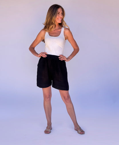 La Vita Linen Shorts – Black