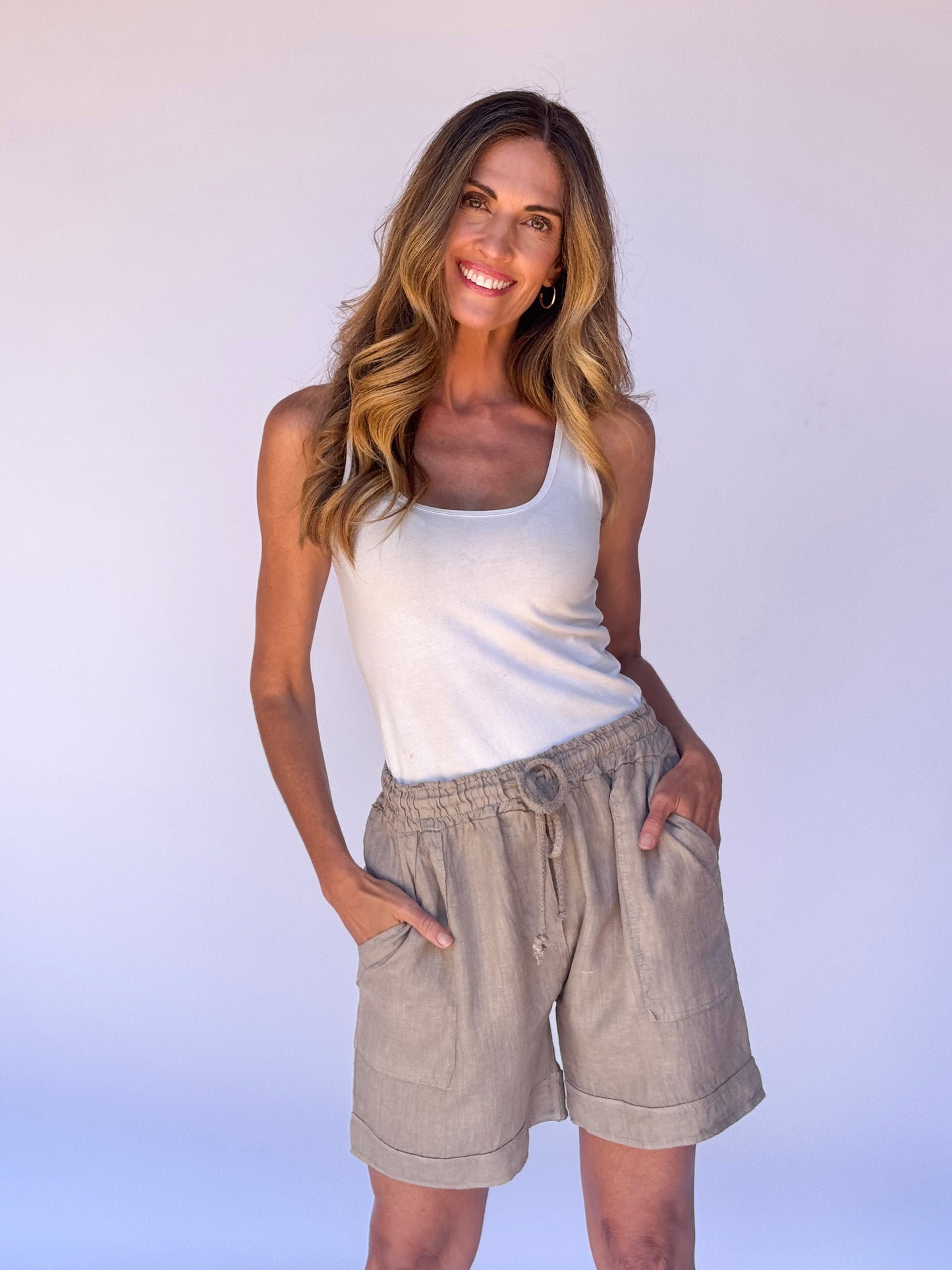 La Vita Linen Shorts – Stone