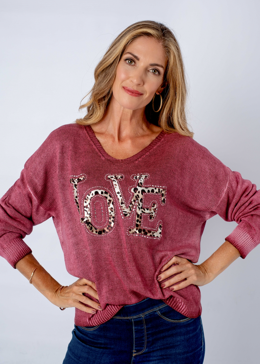 Love Knit Sweater in Pomegranate