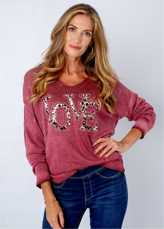 Love Knit Sweater in Pomegranate