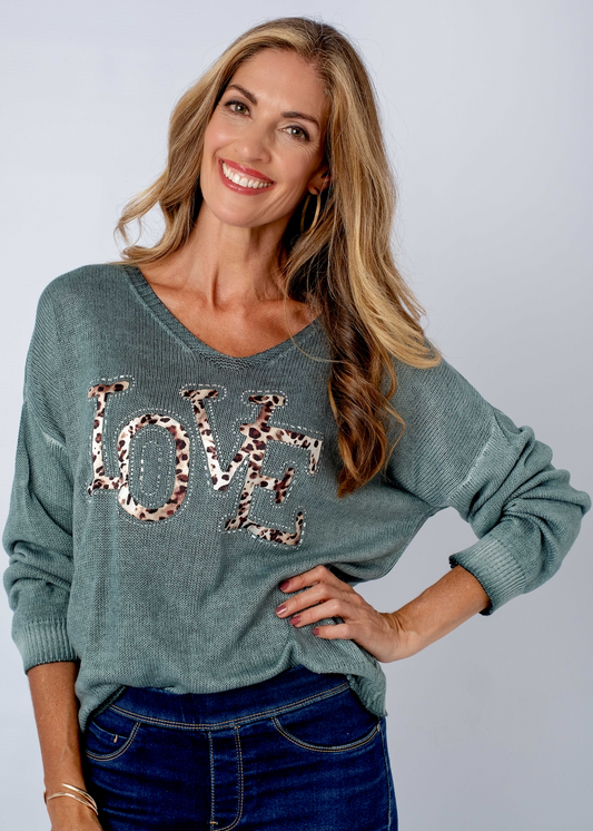 Love Knit Sweater in Pea Flower Blue