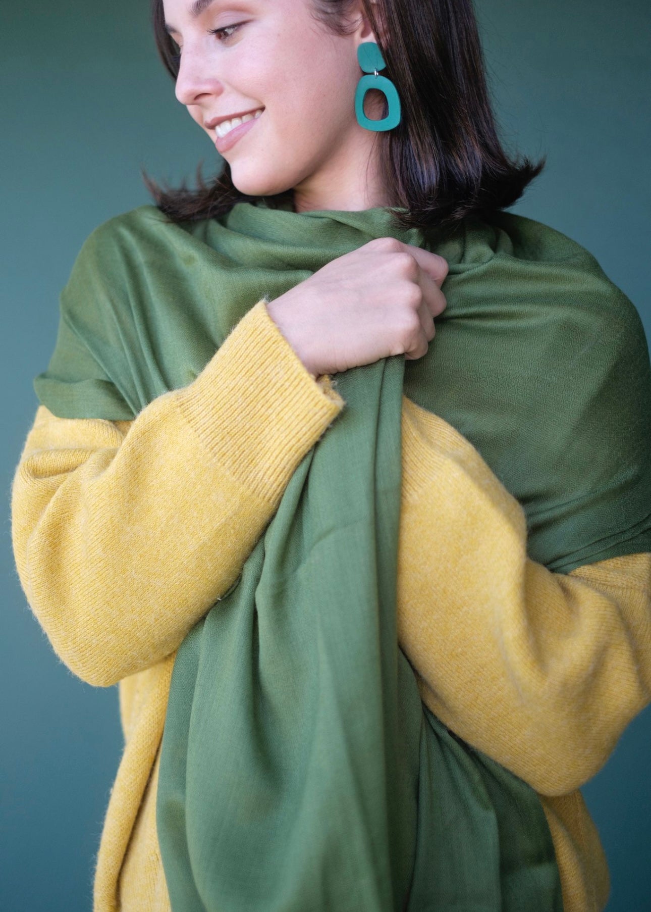 Scarf, Olive wool