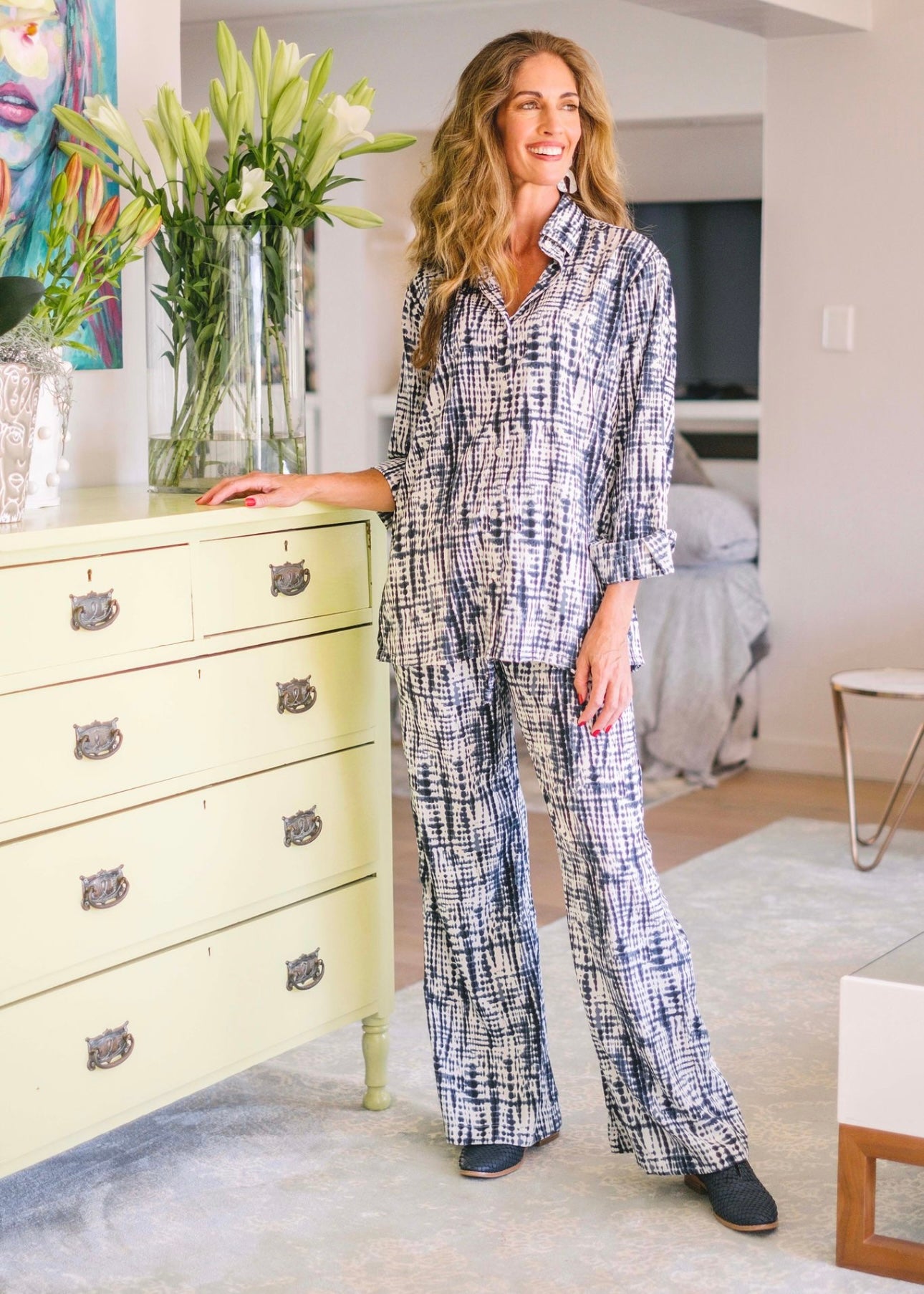 Pant suit, Grey & white tie dye Iconic Designs Shop