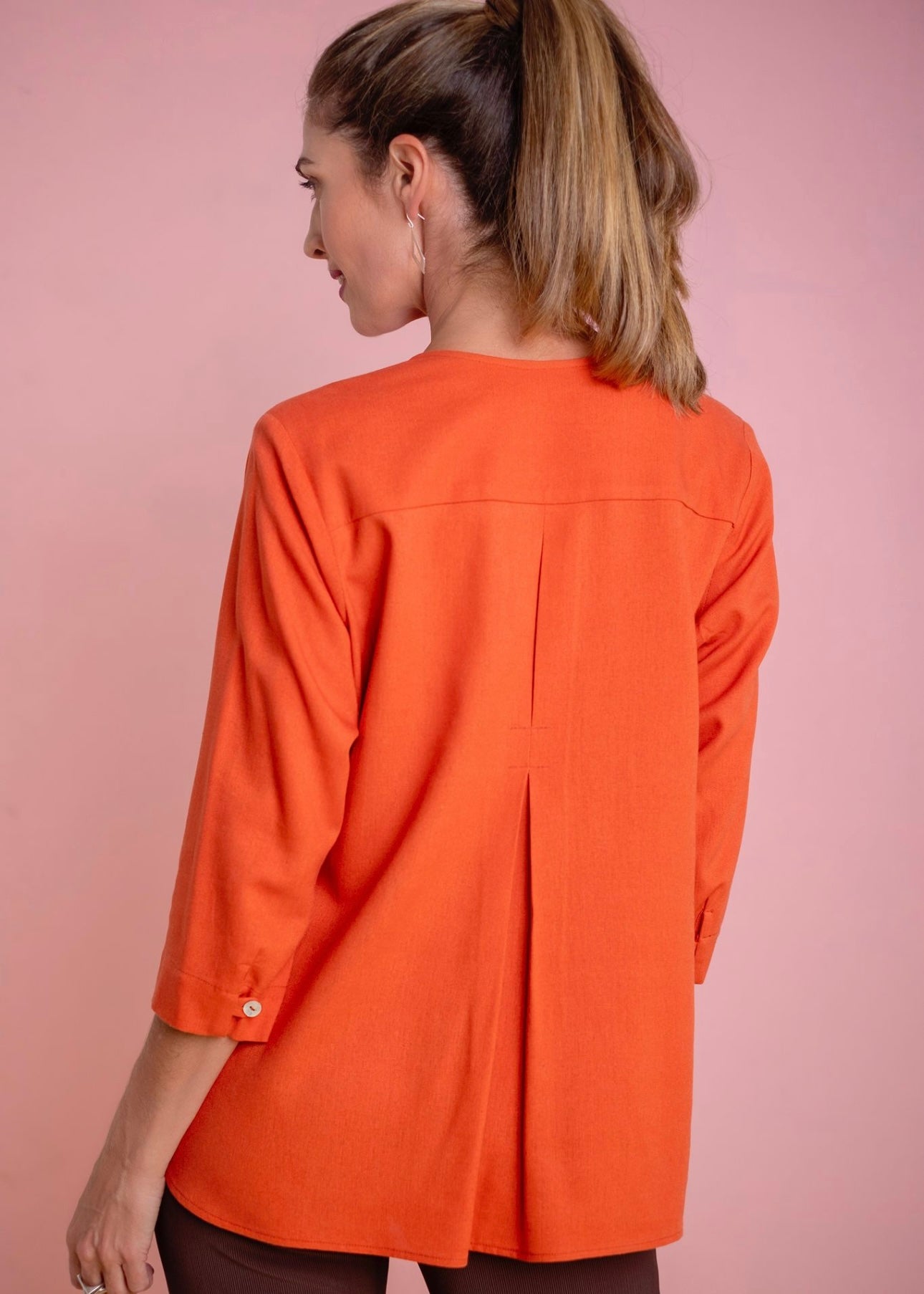 Boxy top, Rust linen
