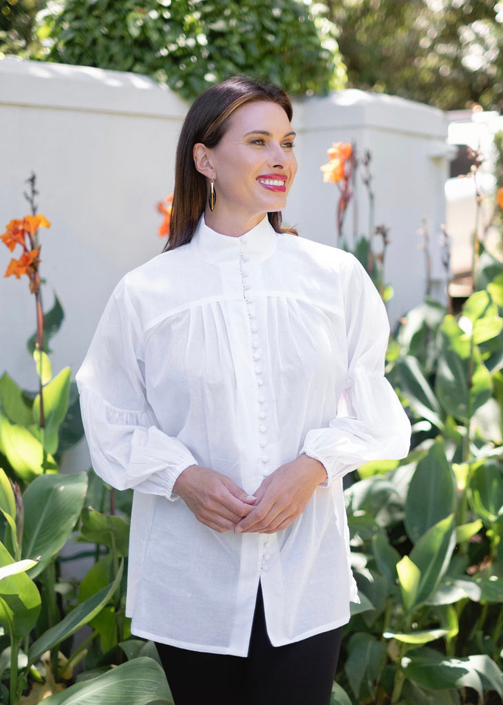 Tiffany blouse, White cotton