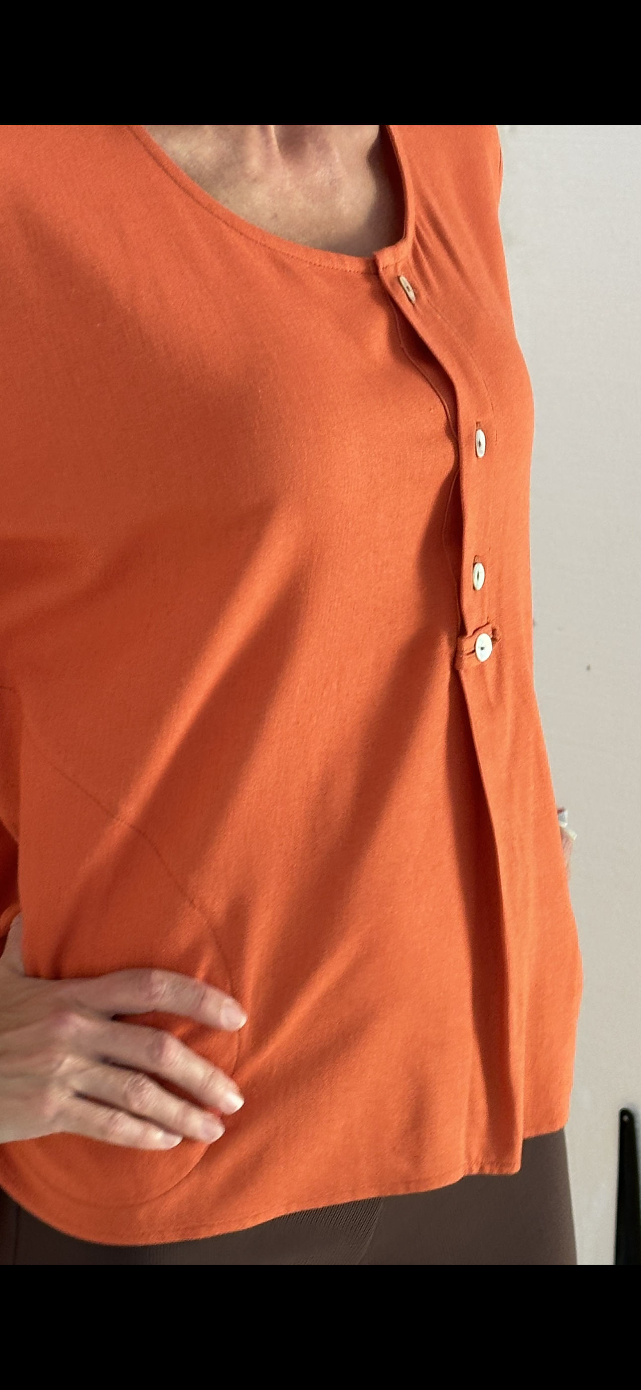 Boxy top, Rust linen