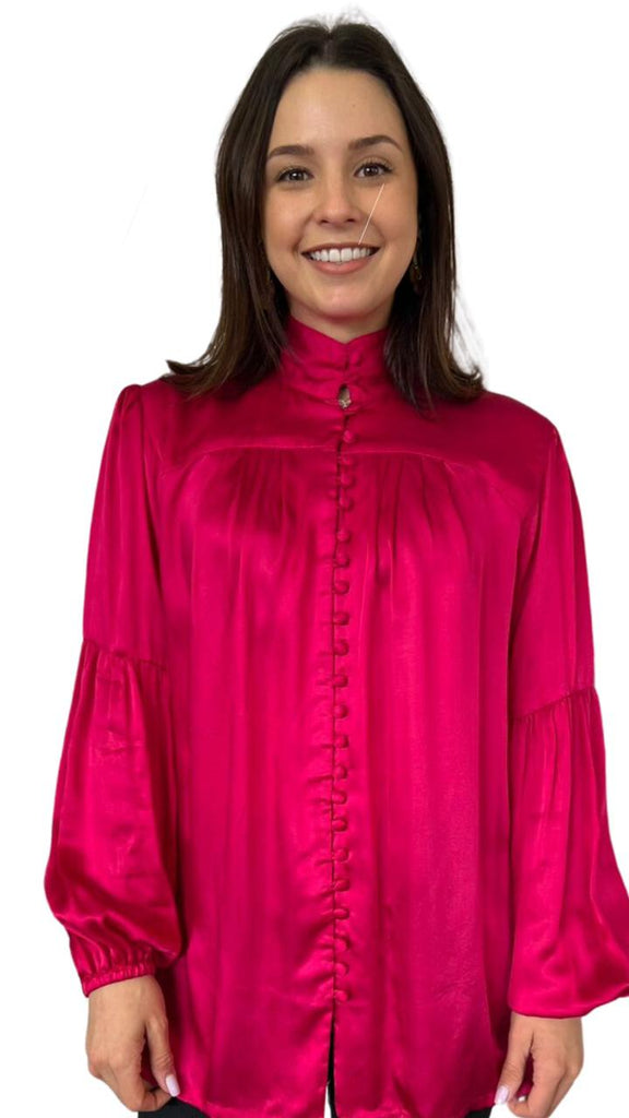 Tiffany blouse, Pink silk blend