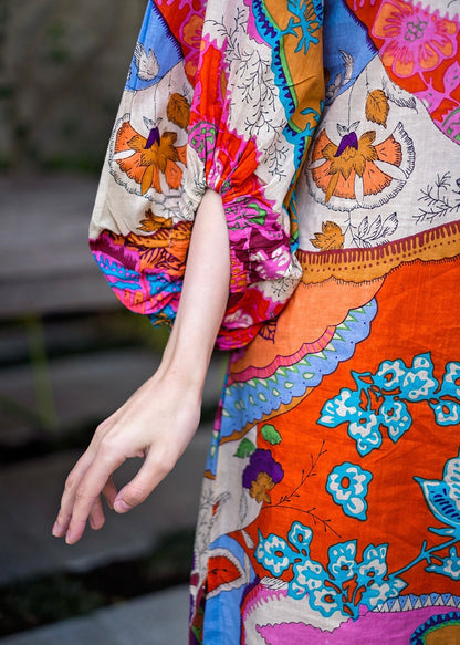 Sassy sleeve, Orange multicolour