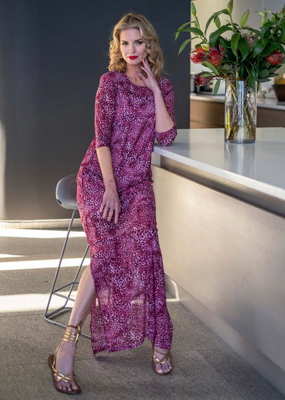 Mesh dress, Pink animal with undergarment